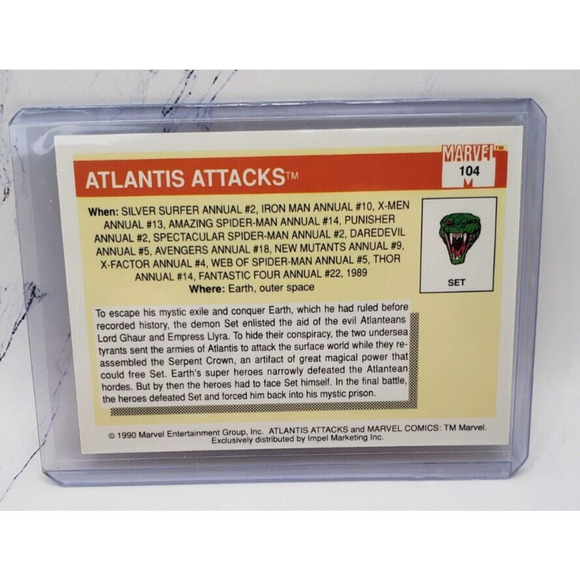1990 Marvel Universe Series 1 Famous Battles Atlantis Attacks #104 - Picture 2 of 4